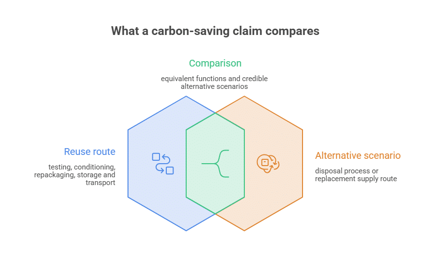 What a carbon-saving claim compares